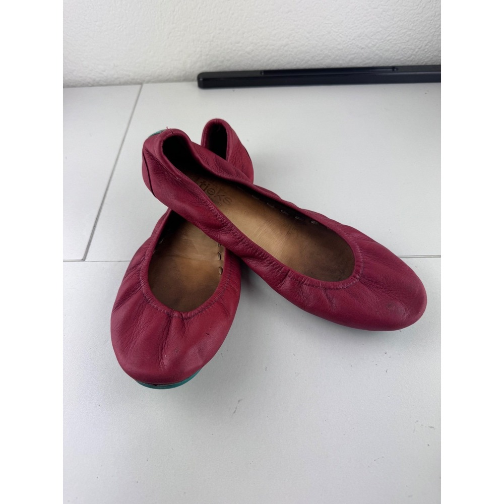 Tieks by Gavrieli Womens Red Leather Foldable Ballet‎ Flats Size 8